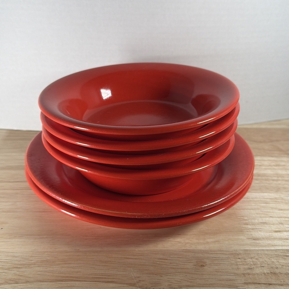 Lot Of 6 Vintage 1979-84 Franciscan FIRE DANCE Bowl Plate Earthenware Made USA